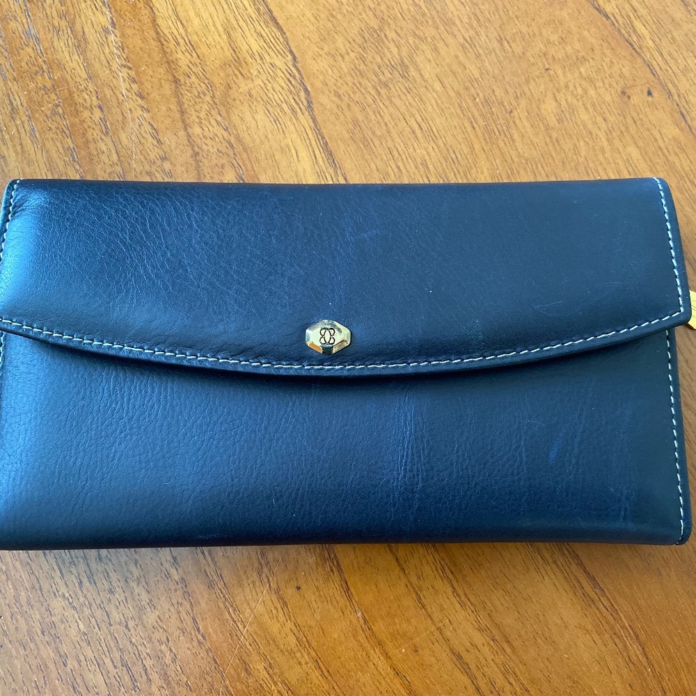 Bosca Woman' Black Leather Envelope Wallet